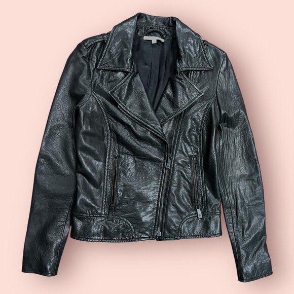 Faith Connexion Lambskin Leather Biker Jacket - Picture 2 of 7